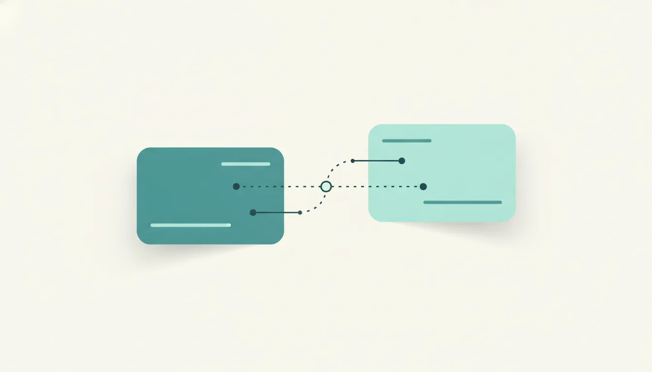 Deux cartes qui se rejoignent — illustration de la prise de contact